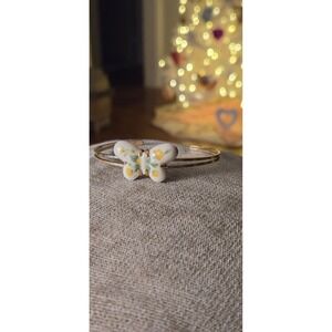 Avon Butterfly Porcelain Cuff Bracelet Vintage